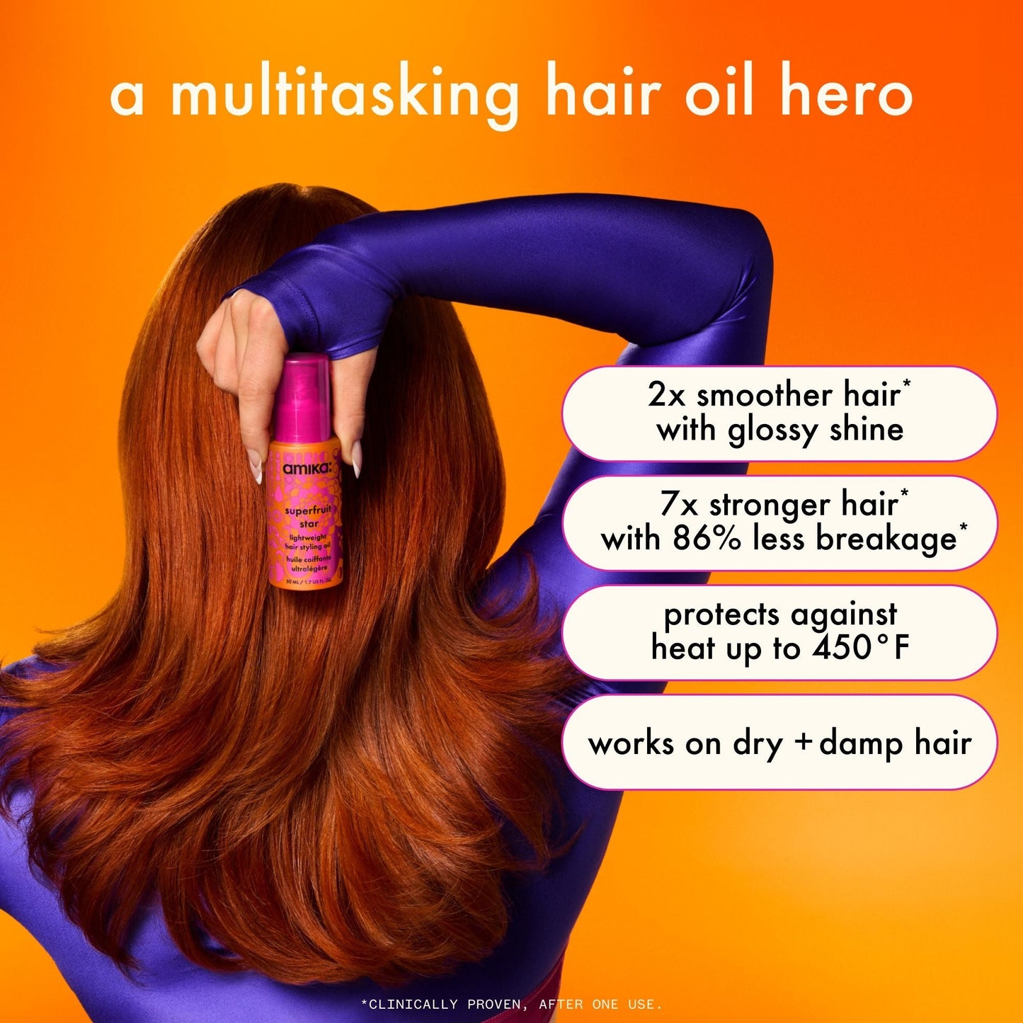 superfruit star | lightweight hair styling + heat defense oil