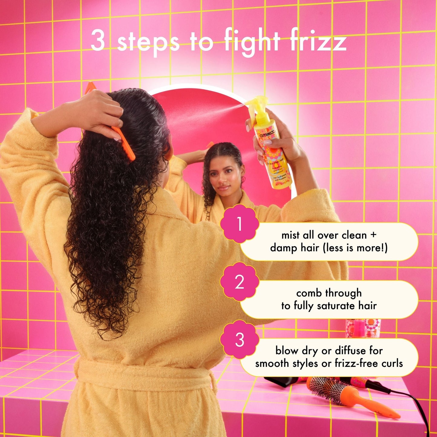 frizz fighters set | anti-frizz shampoo, conditioner + treatment