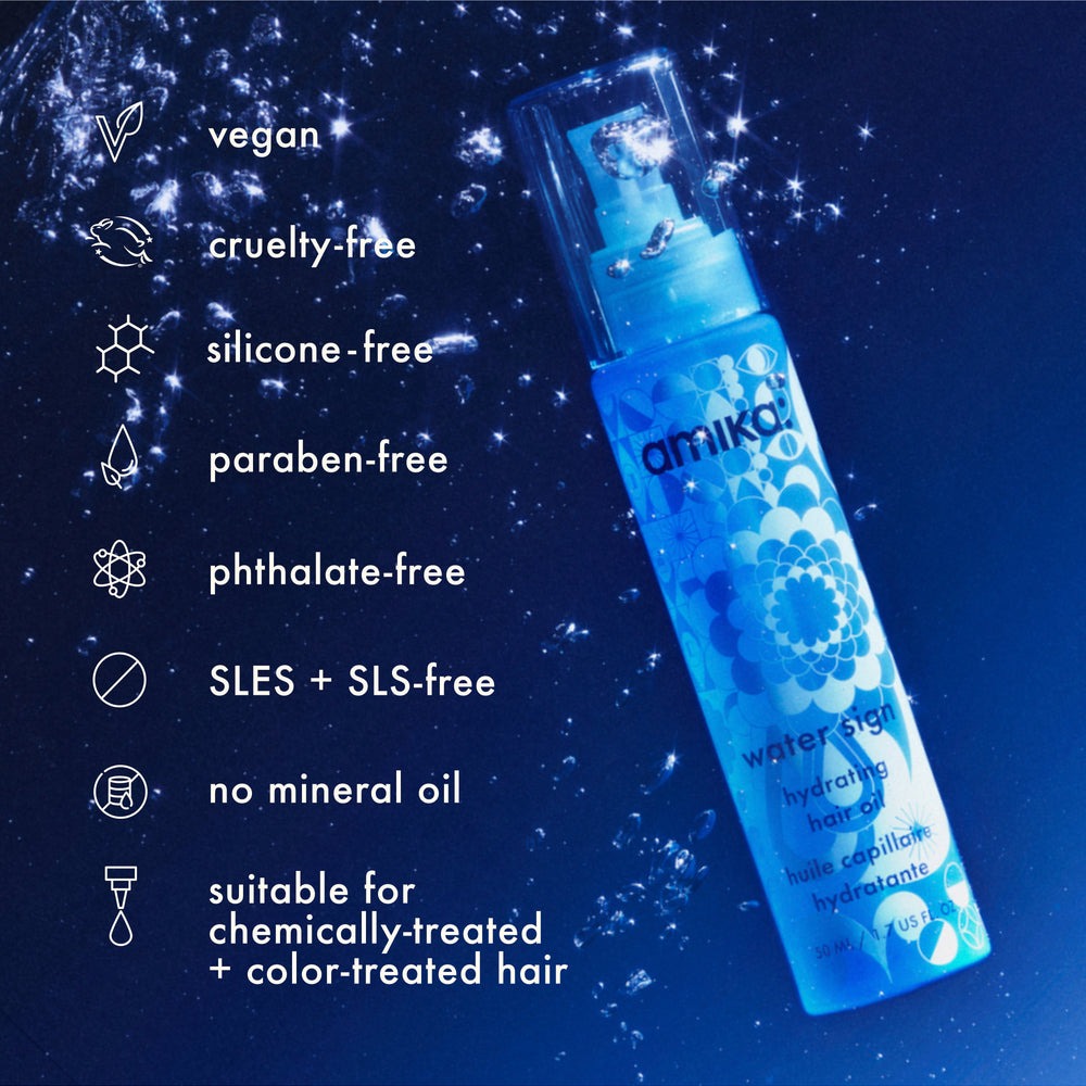 water sign | hydrating hair oil for dry hair