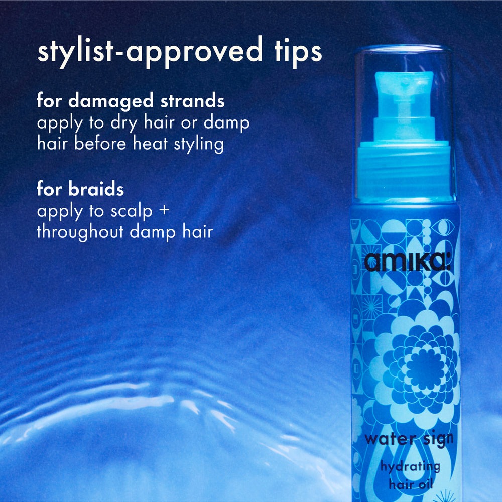 water sign | hydrating hair oil for dry hair