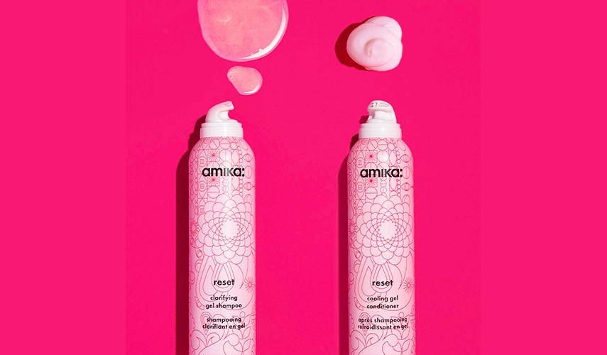 detox set | reset clarifying gel shampoo, cooling gel conditioner + pink charcoal scalp cleansing oil