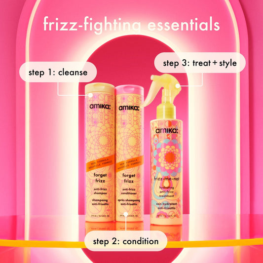 frizz fighters set | anti-frizz shampoo, conditioner + treatment